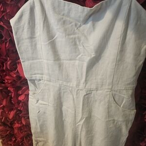 Glassons Women's White Capri Wide Leg Jumpsuit Size 6